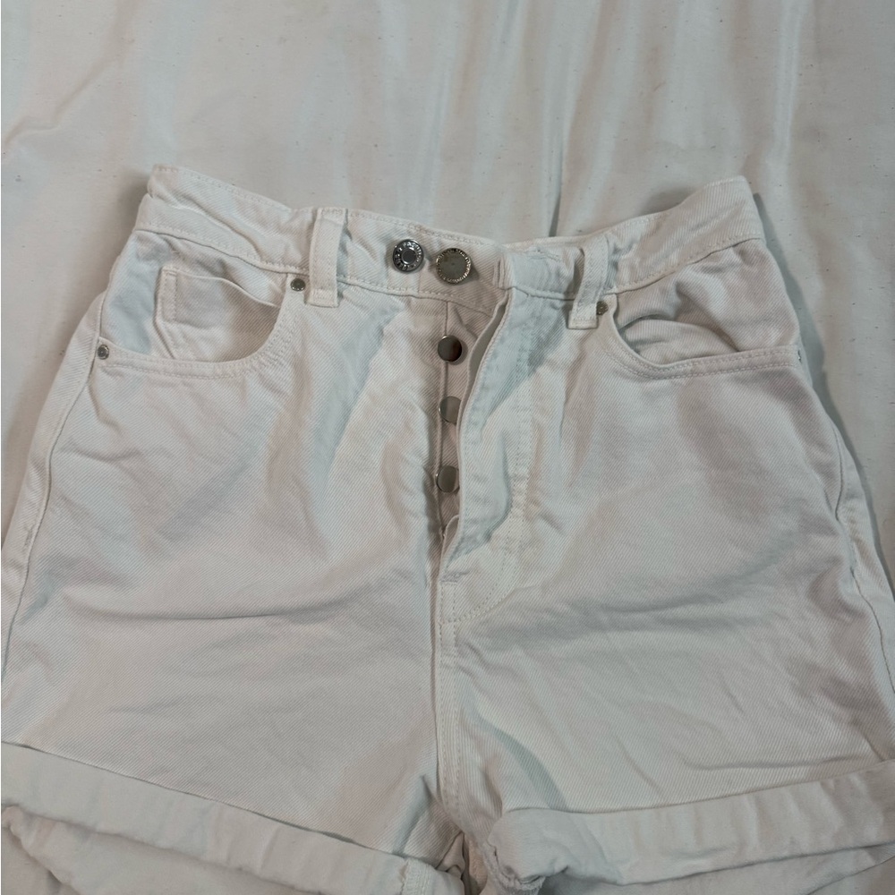 Zara White High Waist Shorts Classic Summer Style